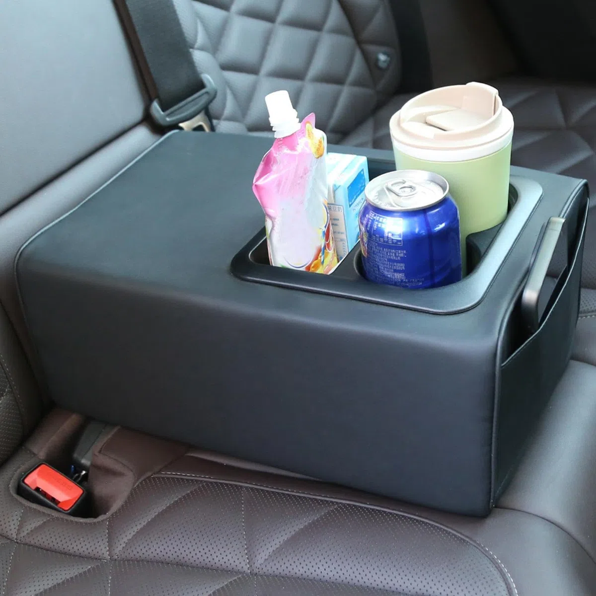 Portavasos Consola Central | Almacenamiento Universal Trasera | Cojín para reposabrazos | para Asiento Trasero Coche Camión Viaje Carretera Acampada Viajes Largos Familiar Trayectos Diarios