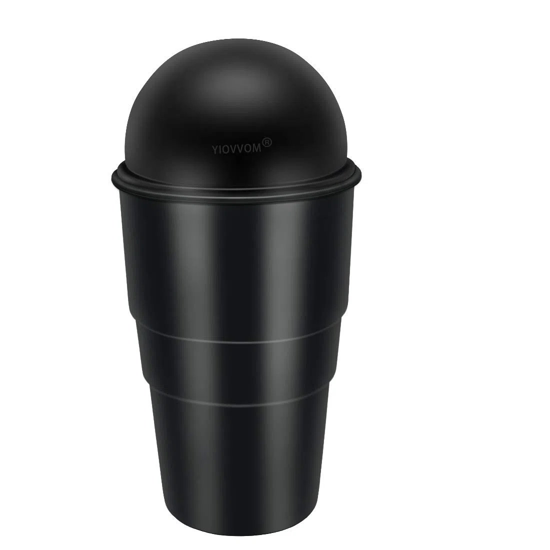 Cubo de basura para coche con tapa, a prueba de fugas, contenedor de basura pequeño para automóvil, oficina, hogar, cocina, dormitorio, set de 2 (negro)