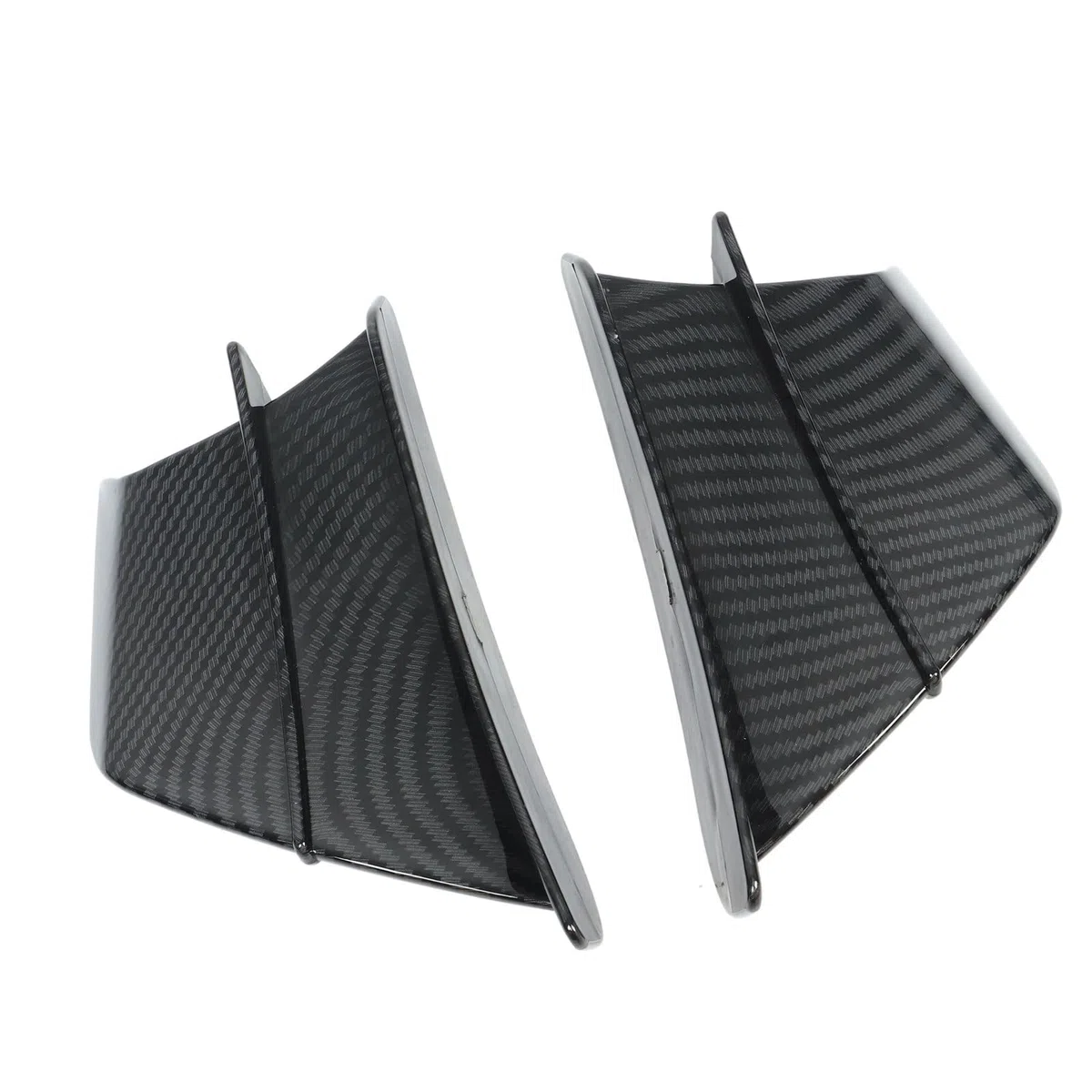 Aramox 1 par de Alas de Viento Universales para Motocicleta, Carenados Laterales de Fibra de Carbono Brillante, Juego de Alas Aerodinámicas para Motocicleta