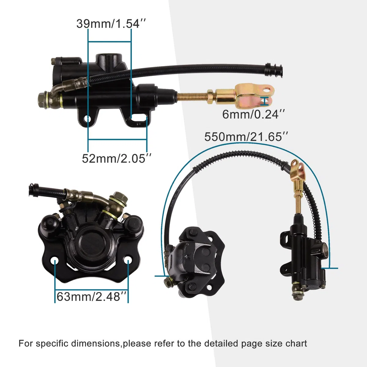 GOOFIT Conjunto De Cilindro Maestro De Freno Trasero Reemplazo para Scooter Chino ATV Quad De 50cc 70cc 90cc 110cc 125cc