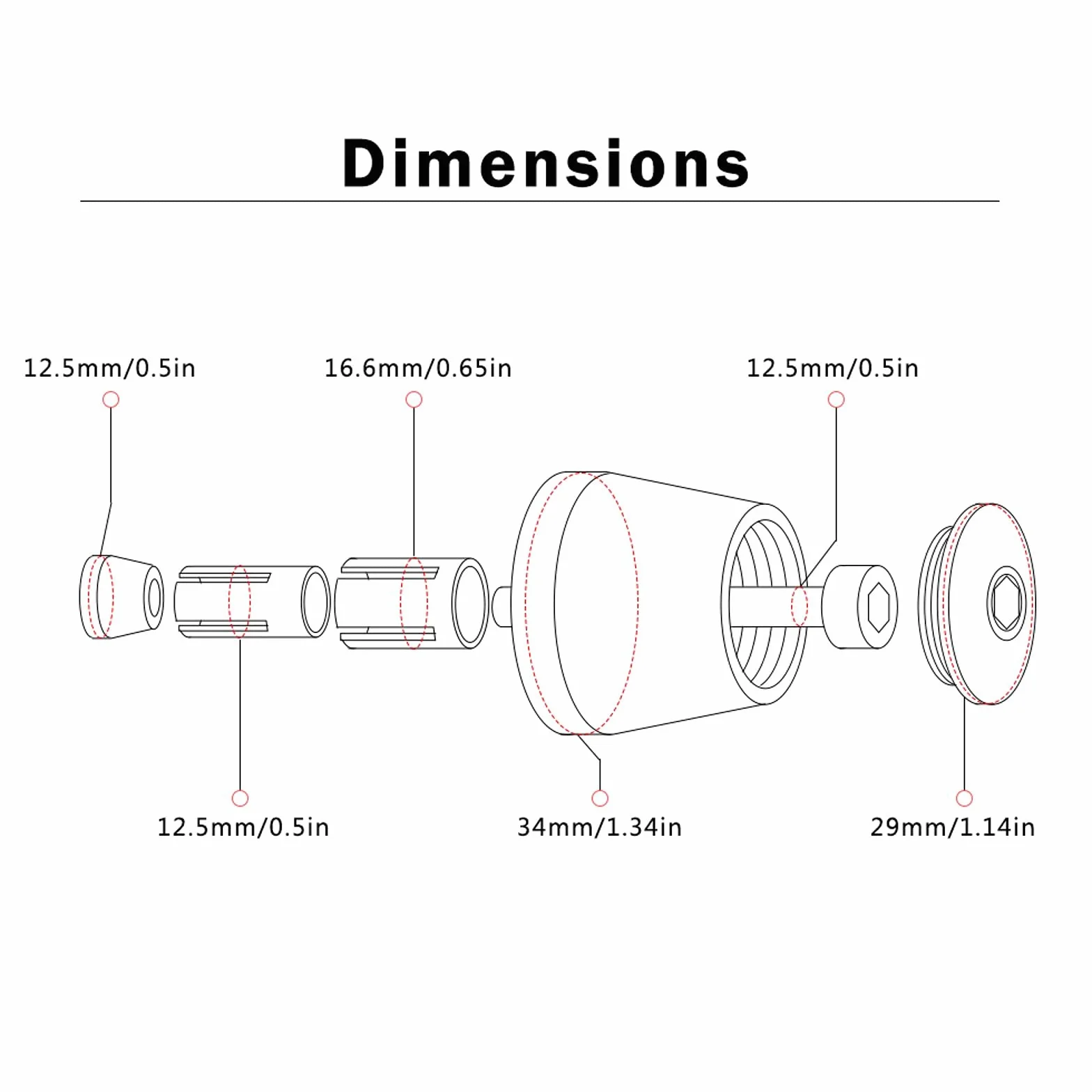 22mm 7/8 "Tapas de Extremo de Mano de Motocicleta para Yamaha YZF R1 R6 R125 R65 R3 600R Rojo