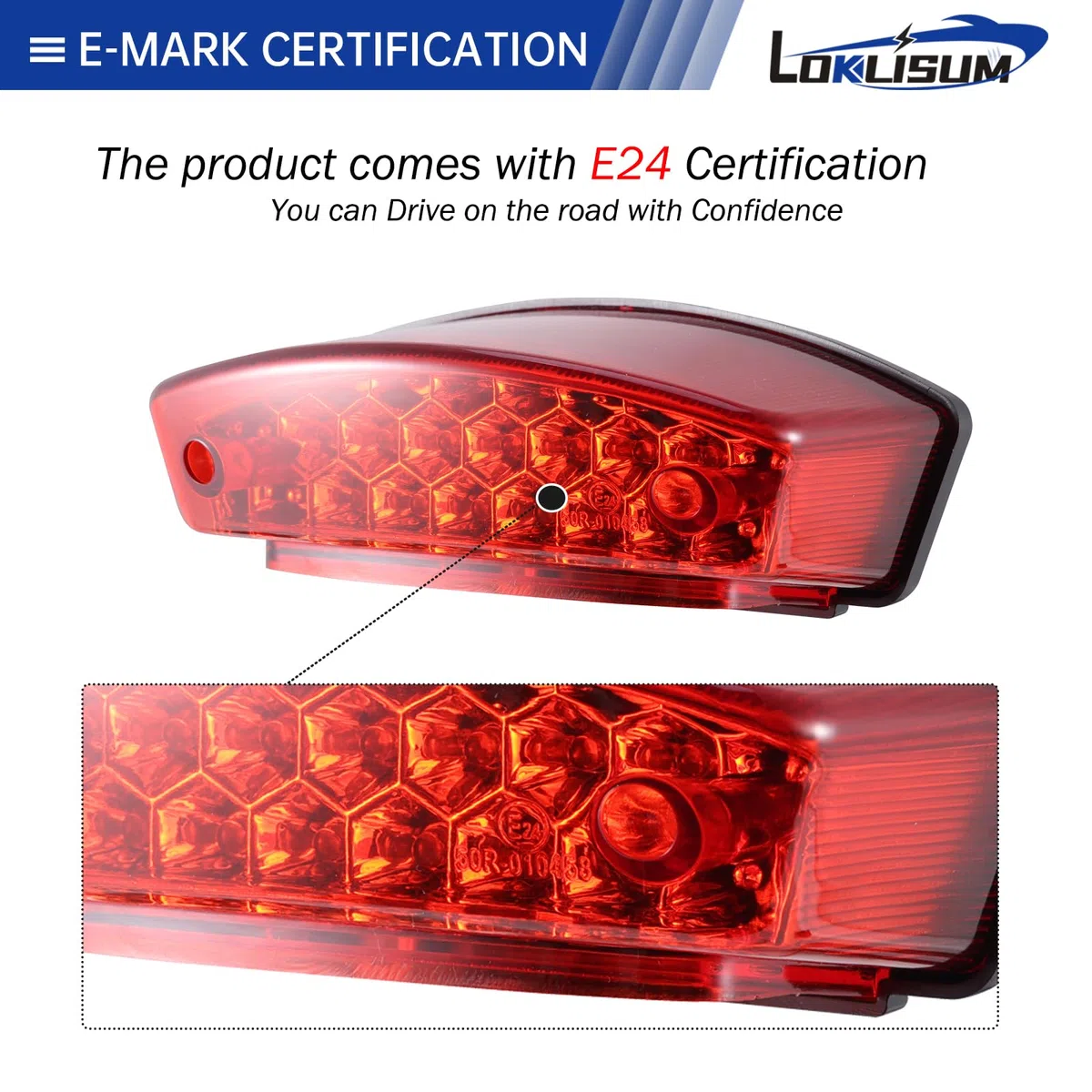 Luces Traseras Universales Moto 12V, 21 LED Luz Matricula Moto E24, Luz de Freno Compatible con Monster 400 620 695 750 800 900 S2R S4R ATV Scooter Cafe Racer Dirt Bike