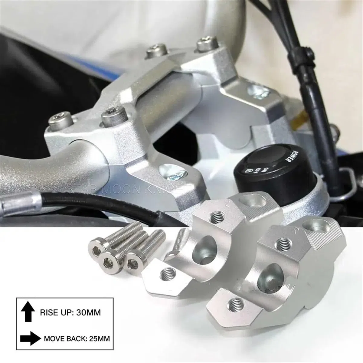 Moto Riser para F850GS F 850 ​​para GsF850 GS para ADV F900R F900XR Elevador Manillar Clip extensión Adaptador Elevador Manillar Motocicleta Motocicleta Abrazadera Manillar