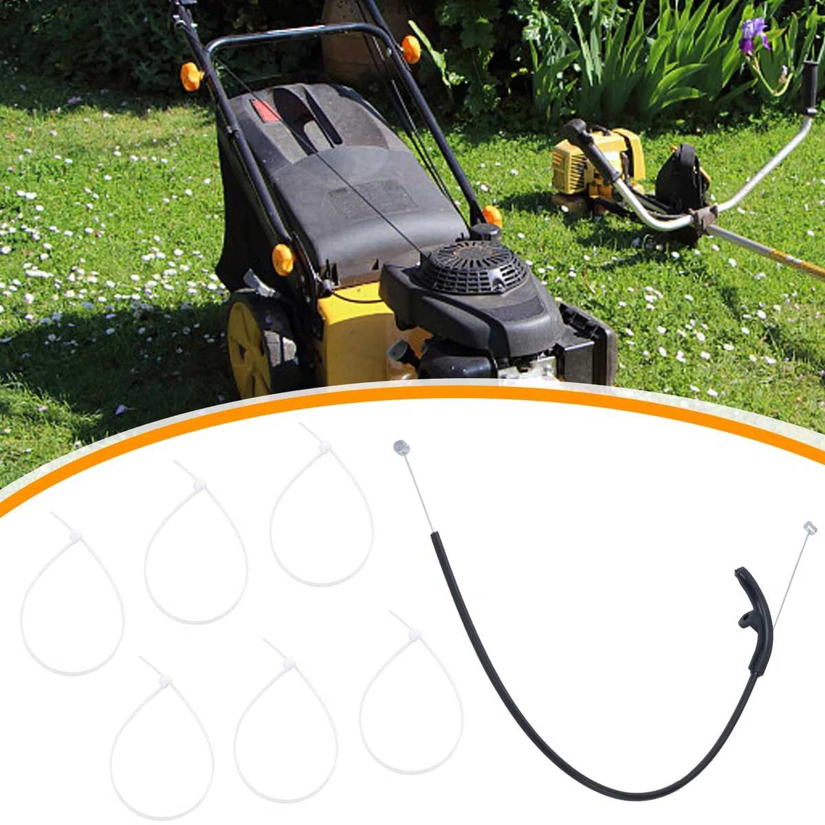 Cable del acelerador para desbrozadora Stihl KM56 FS56R KM56 RCE FS50L HT56 FS40 FS50 FS56 FS70 cable del acelerador con 6 bridas de repuesto 4144-180-1104