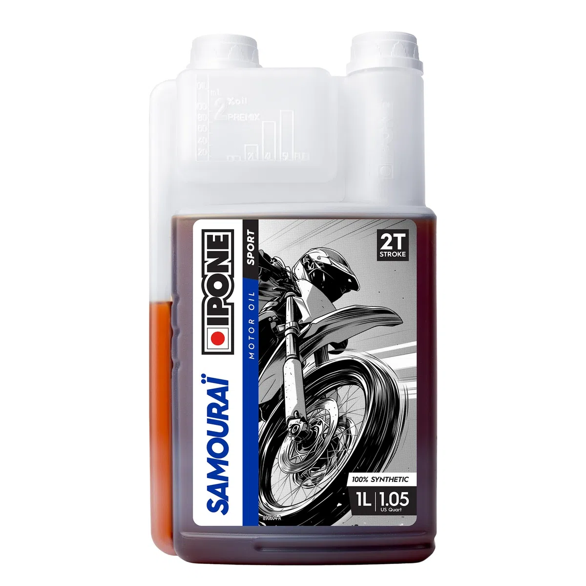 IPONE – Aceite de Motor para Moto 2 Tiempos Samouraï – Bidón dosificador 1 Litro - 100% sintético - Gama Sport - Altísimas prestaciones - Protección óptima del Motor - Uso Ocio y competición.