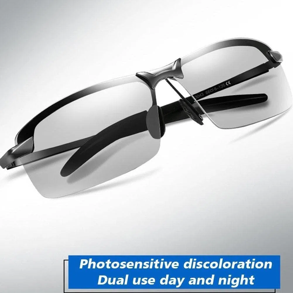 Gafas de sol fotocromáticas para hombre, gafas de pesca y conducción, polarizadas, antirreflejos, cambio S2o6