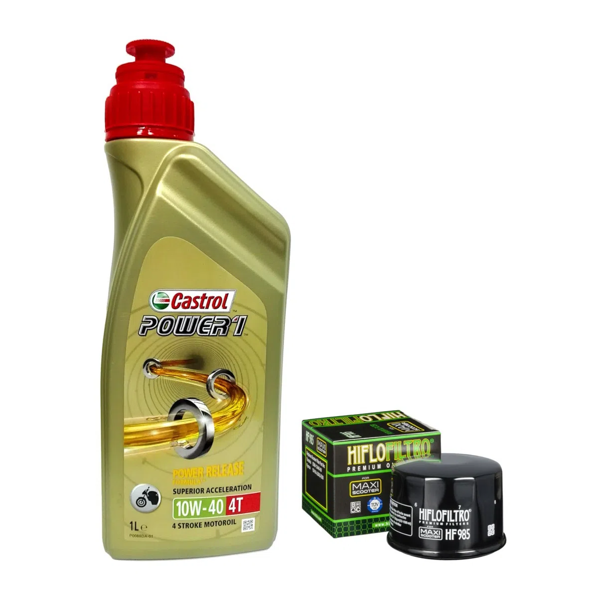 Kit de mantenimiento de 3 litros Castrol Power 1 10W40, filtro de aceite Yamaha T-Max 500 530 Xciting