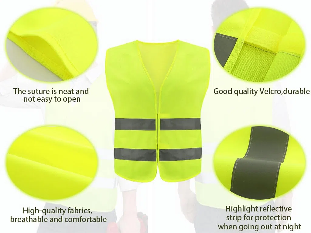 Anlising Chaleco Reflectante, 10PCS Chaleco de Seguridad, Chaleco Reflectante de Seguridad, Chaleco de Seguridad de Alta Visibilidad, Auto Chaleco De Seguridad, para Correr, Conductor, Limpiadores