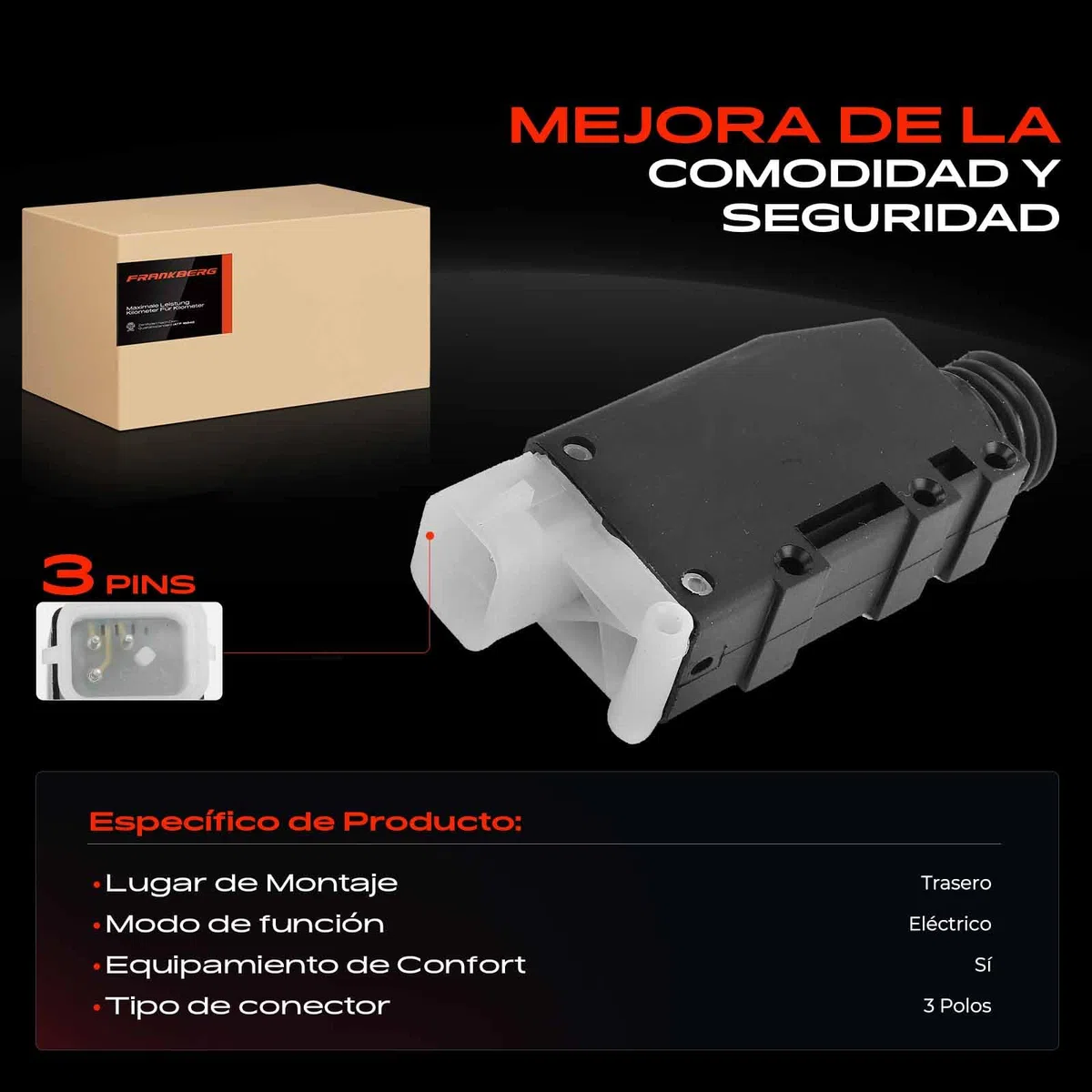 Frankberg 1 cerradura de puerta delantera o trasera izquierda o derecha compatible con Transit FB FC FD FS FZ Bus 2000-2014 Transit Connect Kombi 2013-2019 Replace# YC1514B287AA