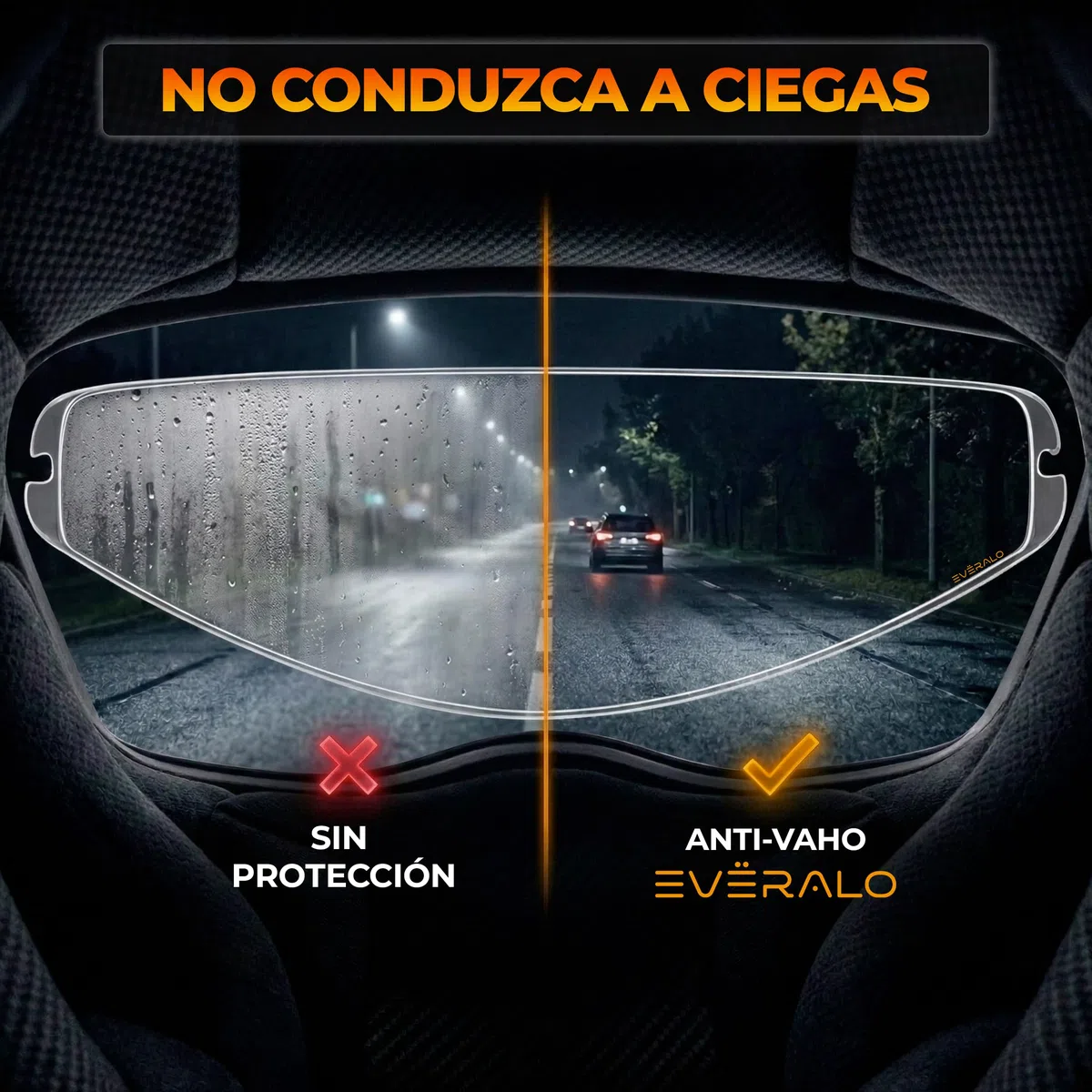 Lente Antivaho Compatible con Visera Shark VZ400 - Dskwal 3 - Ridill 2 - Skwal i3 - Skwal Cup – Inserto Película Antifog Específica para Sistema DKS458 (Lente)