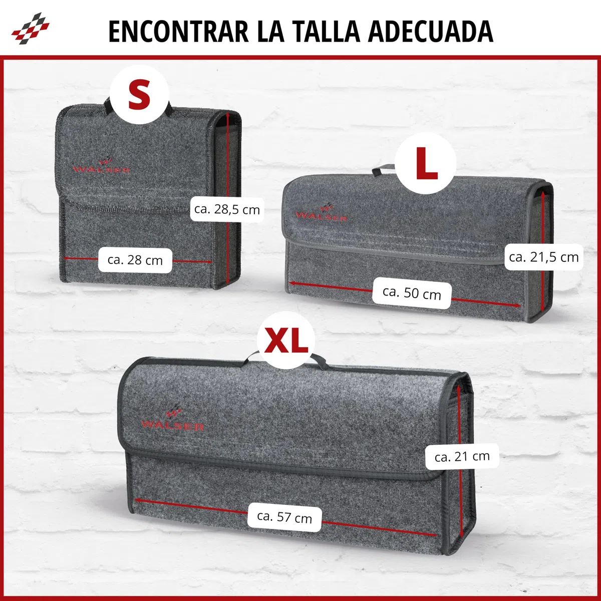 Walser Bolsa de Herramientas para el Maletero Toolbag tamaño XXL, Organizador de Fieltro para el Maletero, Bolsa para el Coche Ok Gris