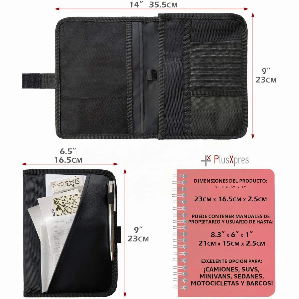 Organizador de compartimento para guantera, soporte para documentos de coche, bolsa para manual del propietario, cartera de almacenamiento de vehículo para tarjeta de registro y seguro, soporte de