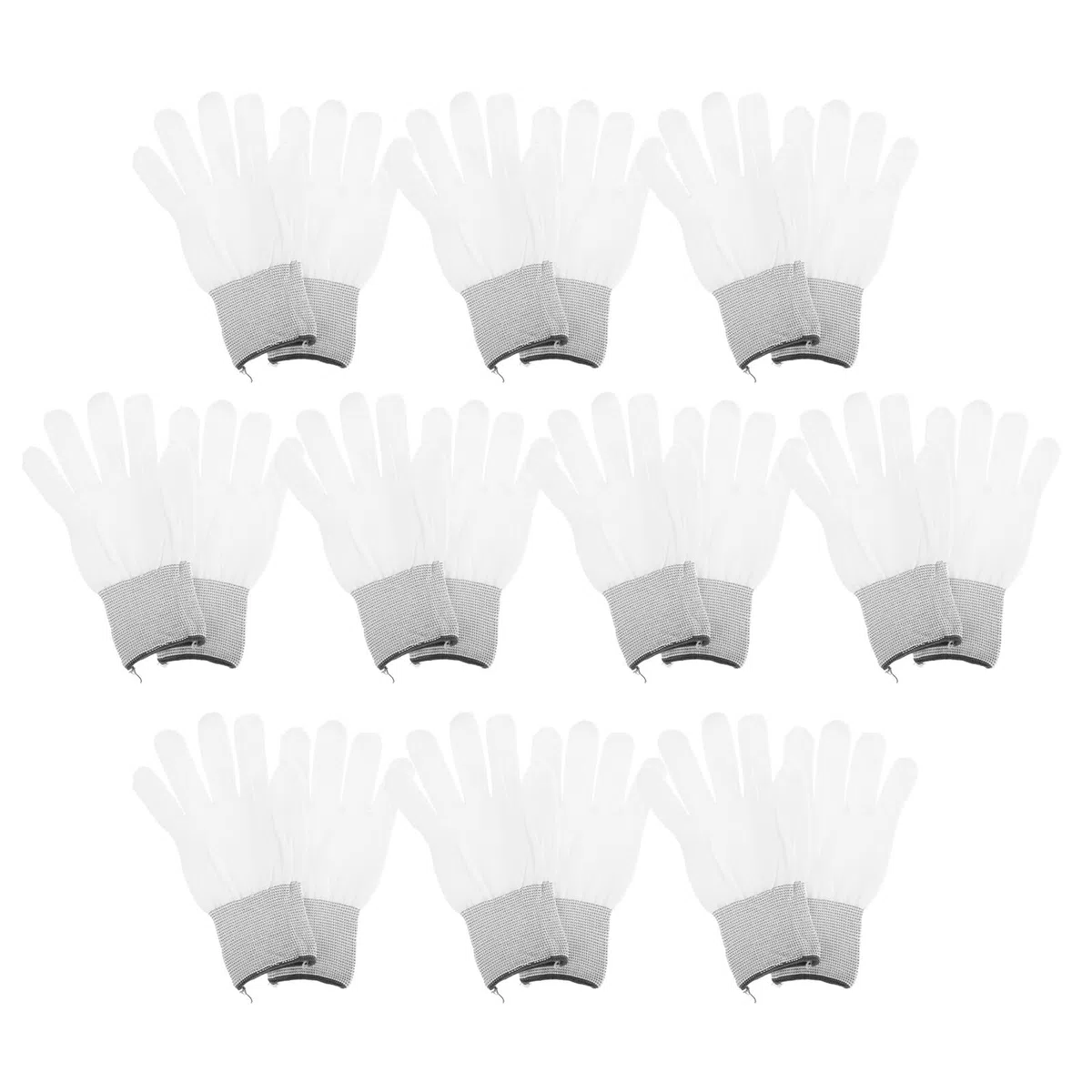 10 Pares de Guantes Antipolvo Reutilizables de Nylon y Fibra para Aplicación de Película en Carrocerías de Vehículos, Uso Diario y Antistáticos