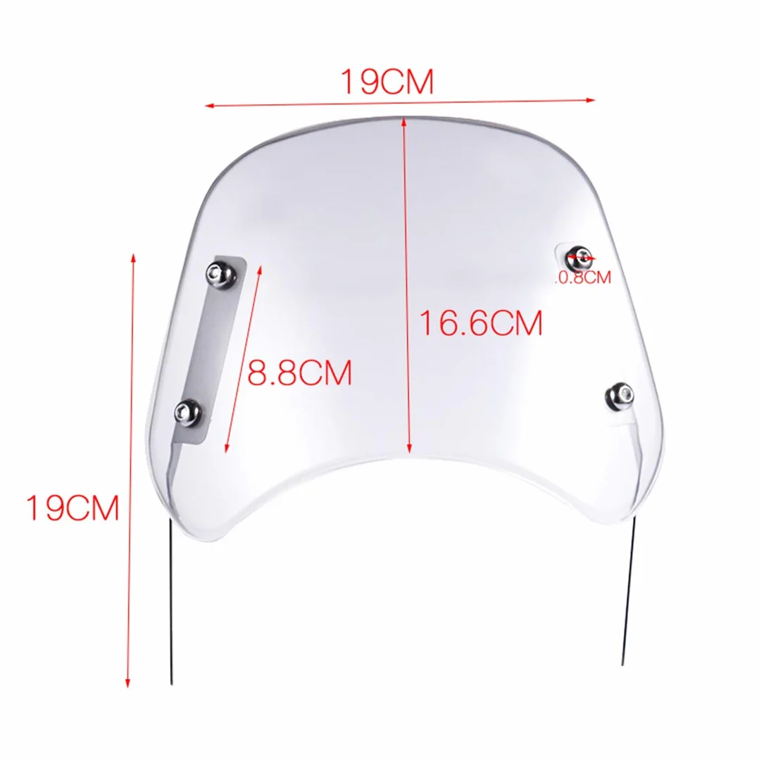 Deflector de Parabrisas Universal para Motocicleta para Faros de Motocicleta de 5 '' - 7 '' (Negro)