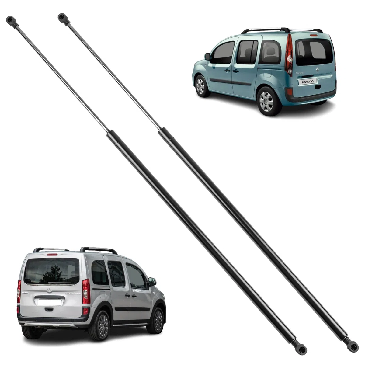 2 amortiguadores maletero compatibles para Kangoo 2, NV250 (X61) y Citan (W415) (2007-2023) muelle neumático maletero. 8200497806, 7000510514C0, 4159800064, 9045000Q0C