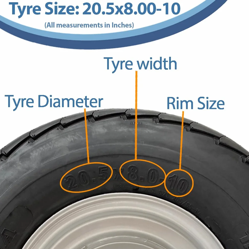 Kit de remolque de 20,5x8,00-10 Ruedas de alta velocidad legales para carretera Ruedas Parnells Cubo ALKO y eje de 750 kg