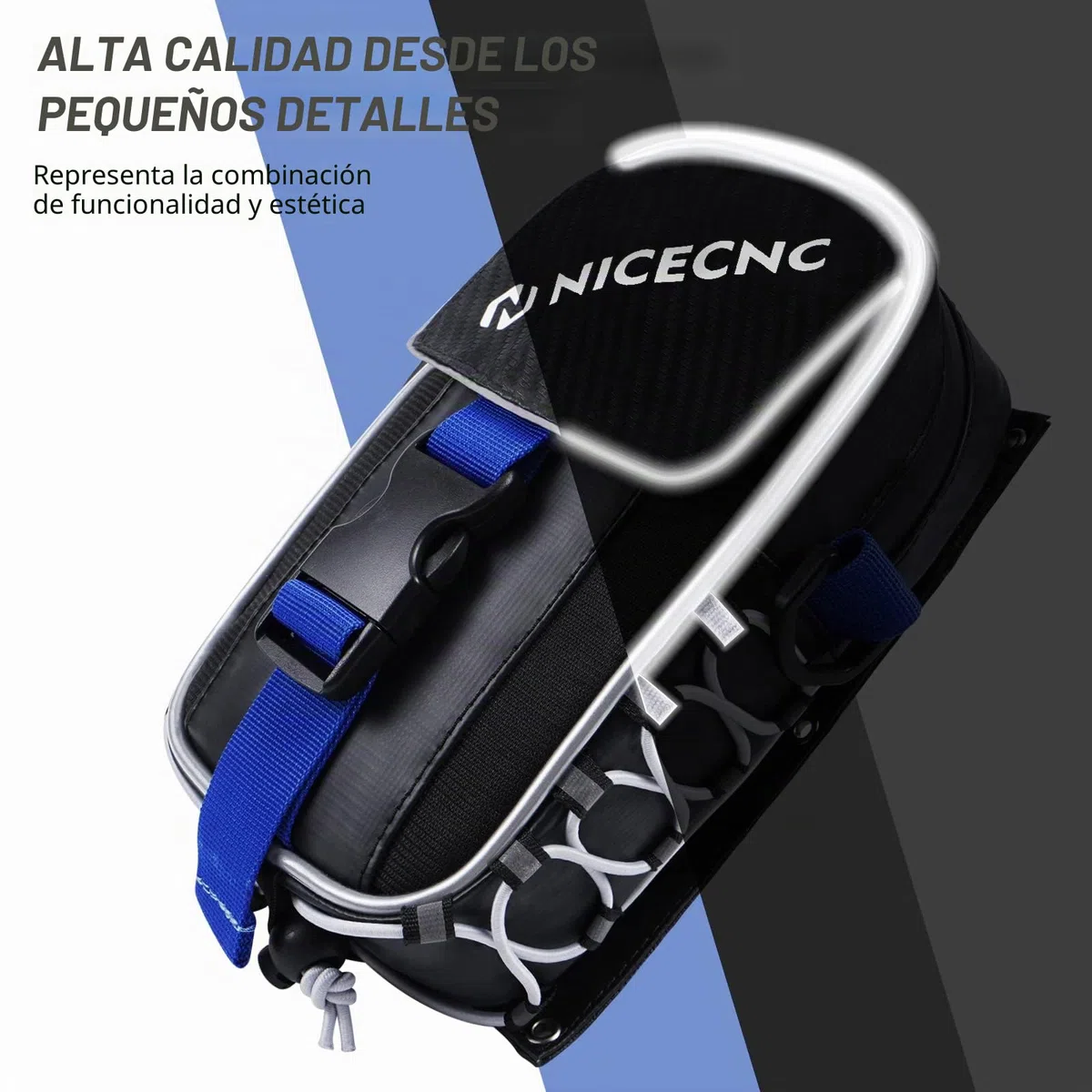 NICECNC Raptor 700 Fender Bag ATV Bolsa de Almacenamiento de Herramientas de Tela de PVC Bolsa de Almacenamiento de Herramientas Tira Reflectante Resistente al Agua Cremallera Compatible with Yamaha