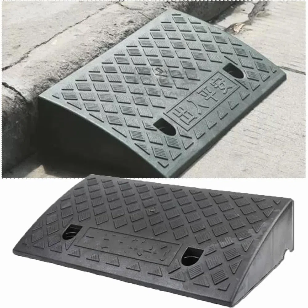Rampas De Umbral Rampa De Entrada para Escalones 3-19cm Alto Rampas De Bordillo Portátiles Ligero Rampa para Silla De Ruedas Antideslizante Carga Alta(50 * 27 * 13cm)