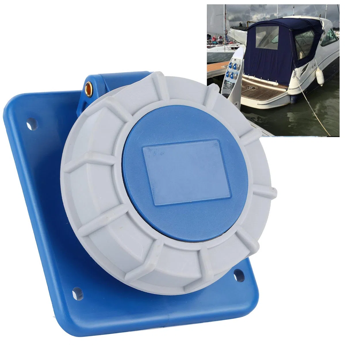 Toma de Corriente Marina Leapiture 16A para Barco RV, Toma de Corriente Marina con Junta IP67, Resistente al Agua 220 ‑, para yate, Autocaravana, Caravana