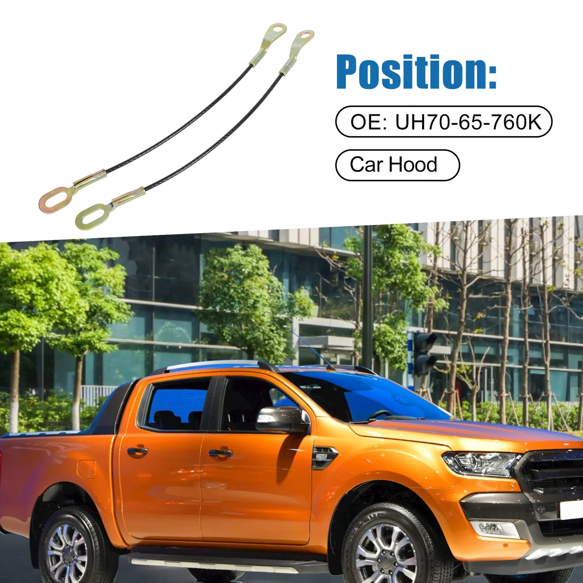 A ABSOPRO Puerta Trasera Alambre Cable Correa UH7065760K para Ford para Ranger (Juego de 2)