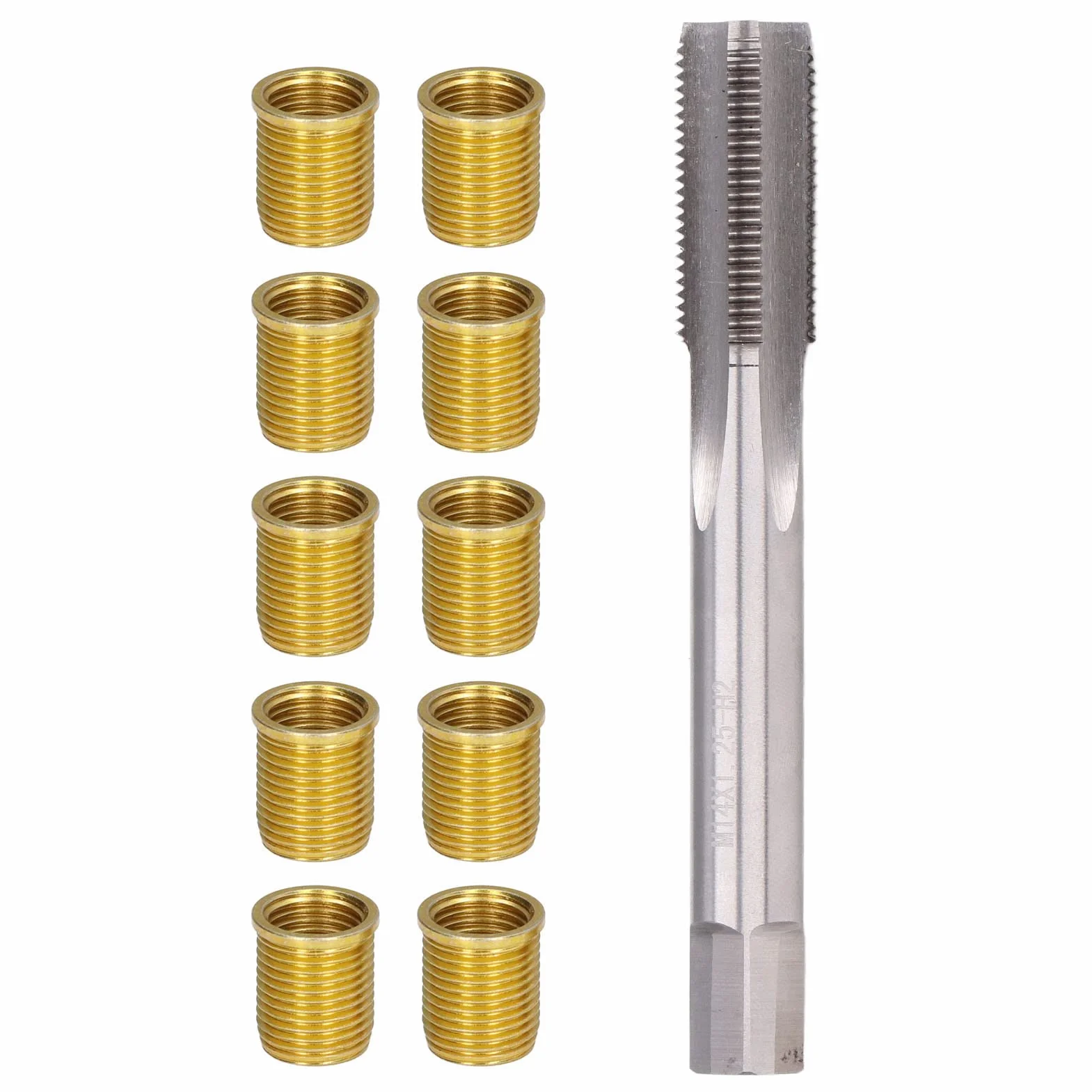 Herramienta de Reparación de Rosca de Bujía, Perno M12x1.25 Y Grifo M14x1.25 Kit de Reparación de Orificio Roscado de Bujía de Motor de Gasolina para Motores de Gasolina, Generadores