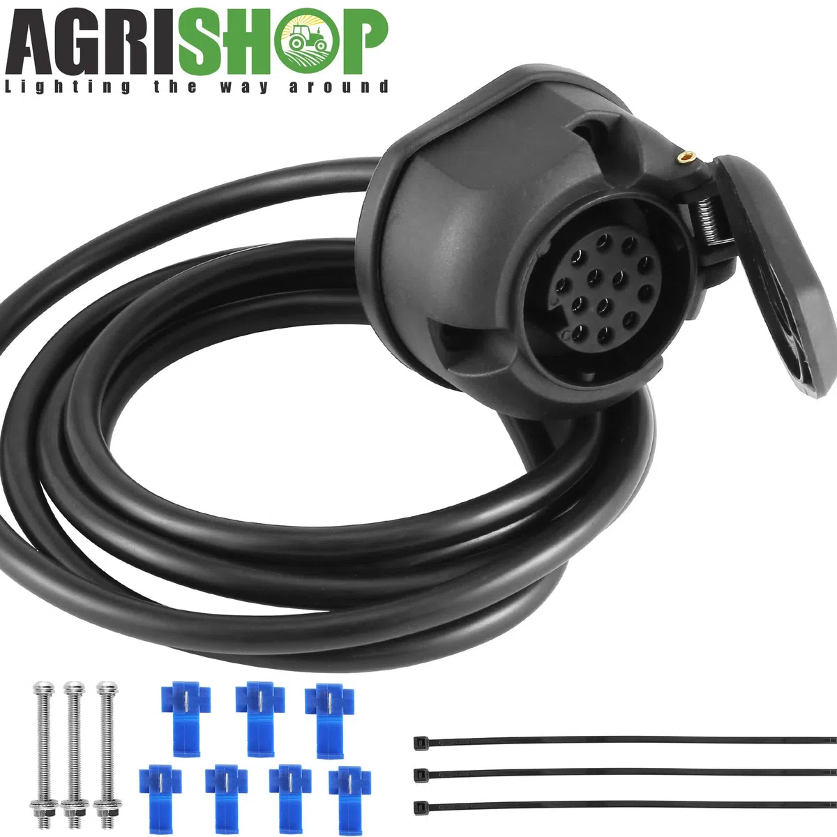 Zócalo de Remolqu 13 Polos con 2 m Cable Precableado
