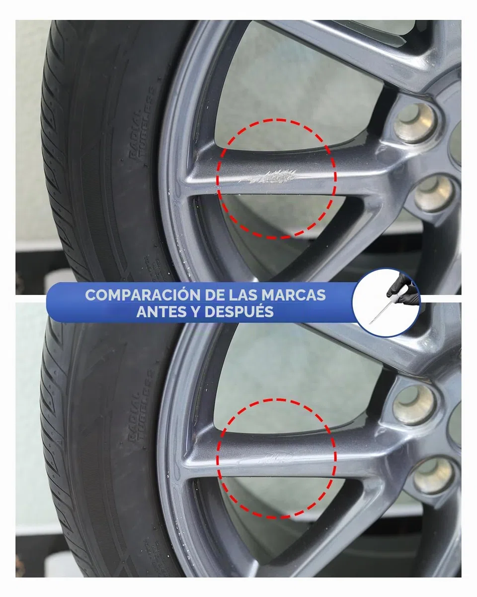 Photon Grey Tesla Llantas Kit de lápiz de retoque para Tesla Model 3 18 pulgadas 2024 – Coincidencia exacta – Repara arañazos y astillas (Photon Grey)