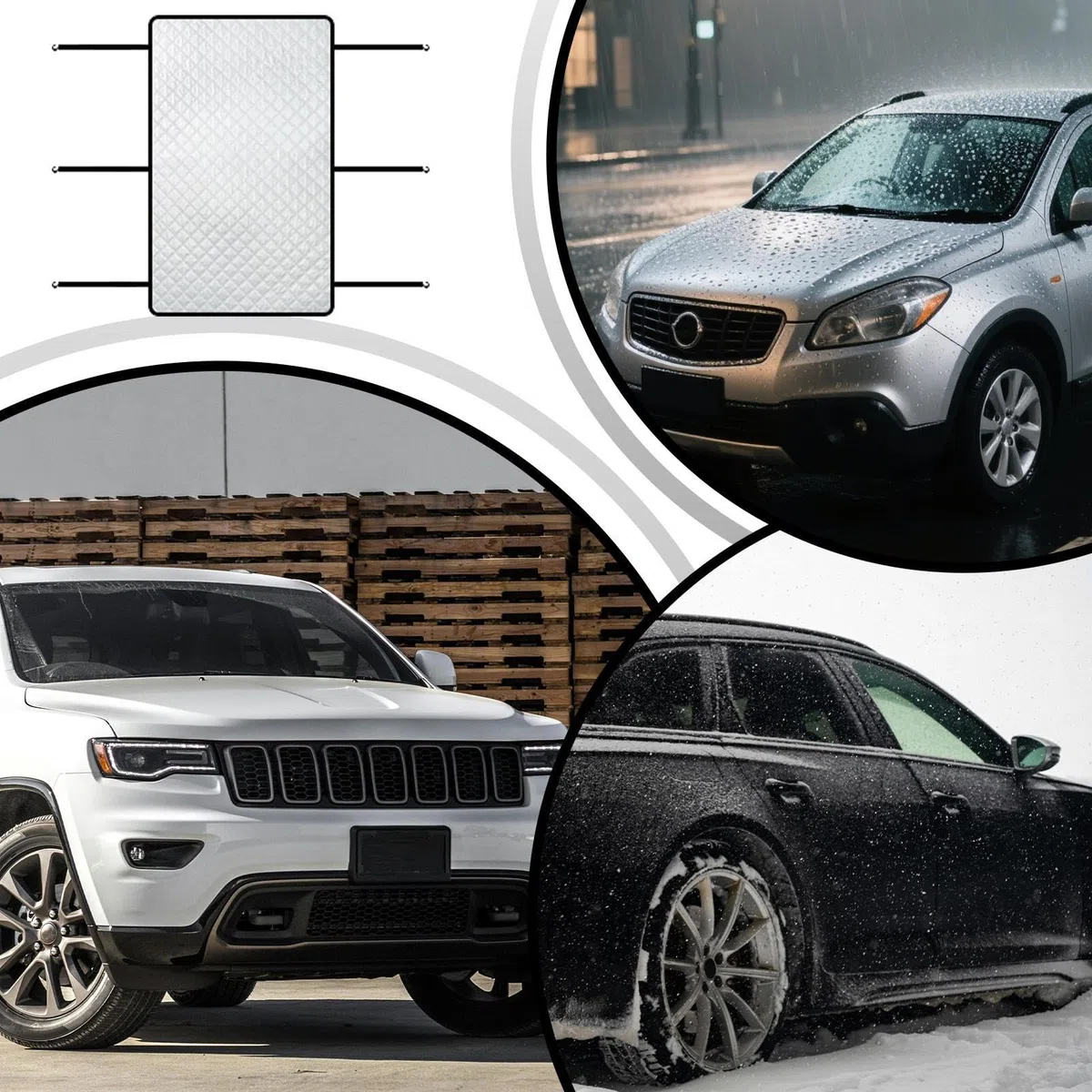 Sombra para Techo Solar De Coche,Cobertor para Techo Solar - Toldo Portátil con Bandas Elásticas Protección Nieve Lluvia para Furgoneta Acampada