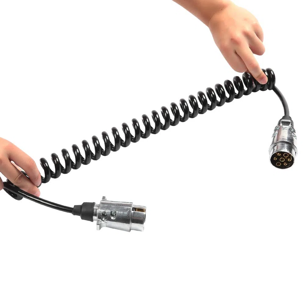 AOHEWEI Cable de Extensión para Remolque 7 Pines Metal 1,8M con Conector Enchufe De Remolque Aleación De Aluminio 12V para Remolque Camión Barco u Caravana