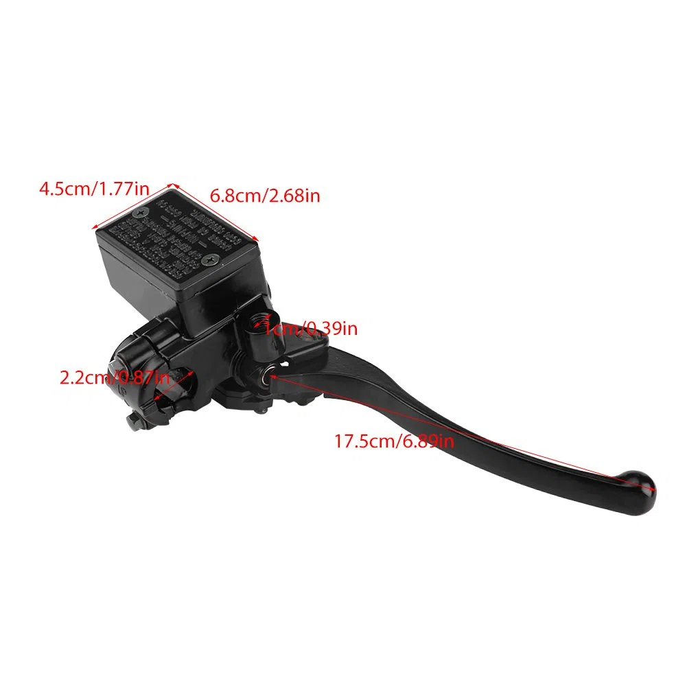 Cilindro maestro de palanca de embrague de freno delantero derecho de motocicleta de 7/8 "22 mm para YFZ450 YFM (negro)
