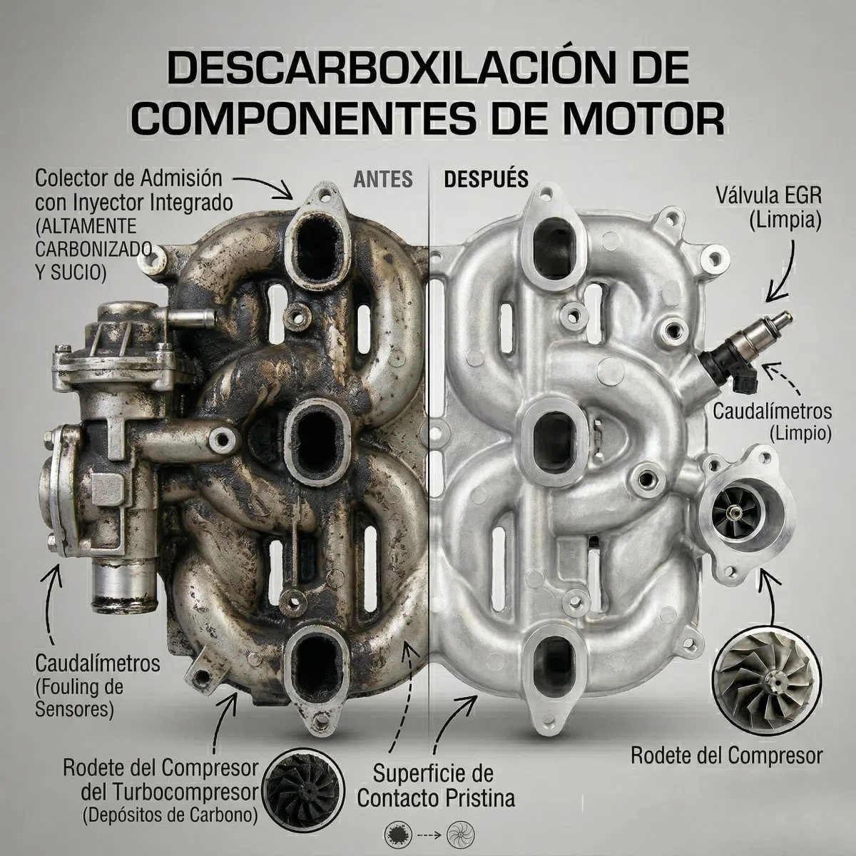 Descarbonizante Motor 5 en 1 Spray 400 ml – Limpia Válvulas EGR, Turbo, Inyectores y FAP sin Desmontar – Diésel y Gasolina – Elimina Carbonilla y Recupera Potencia – Globaltec Professional