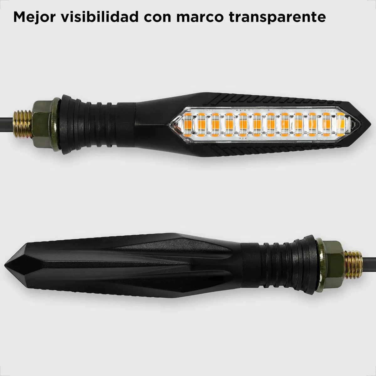 evermotor Secuencial intermitente, LED Intermitentes Homologados, 2 piezas 12 V, para motocicleta, E-mark, longitud del cable 300 mm