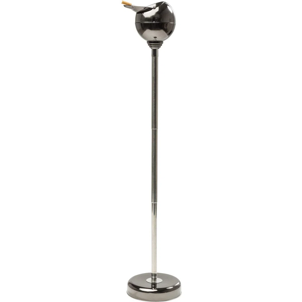 Kare Design Cenicero Esférico con Solapa Plegable, Metallic Black, 13 x 13 x 72 cm