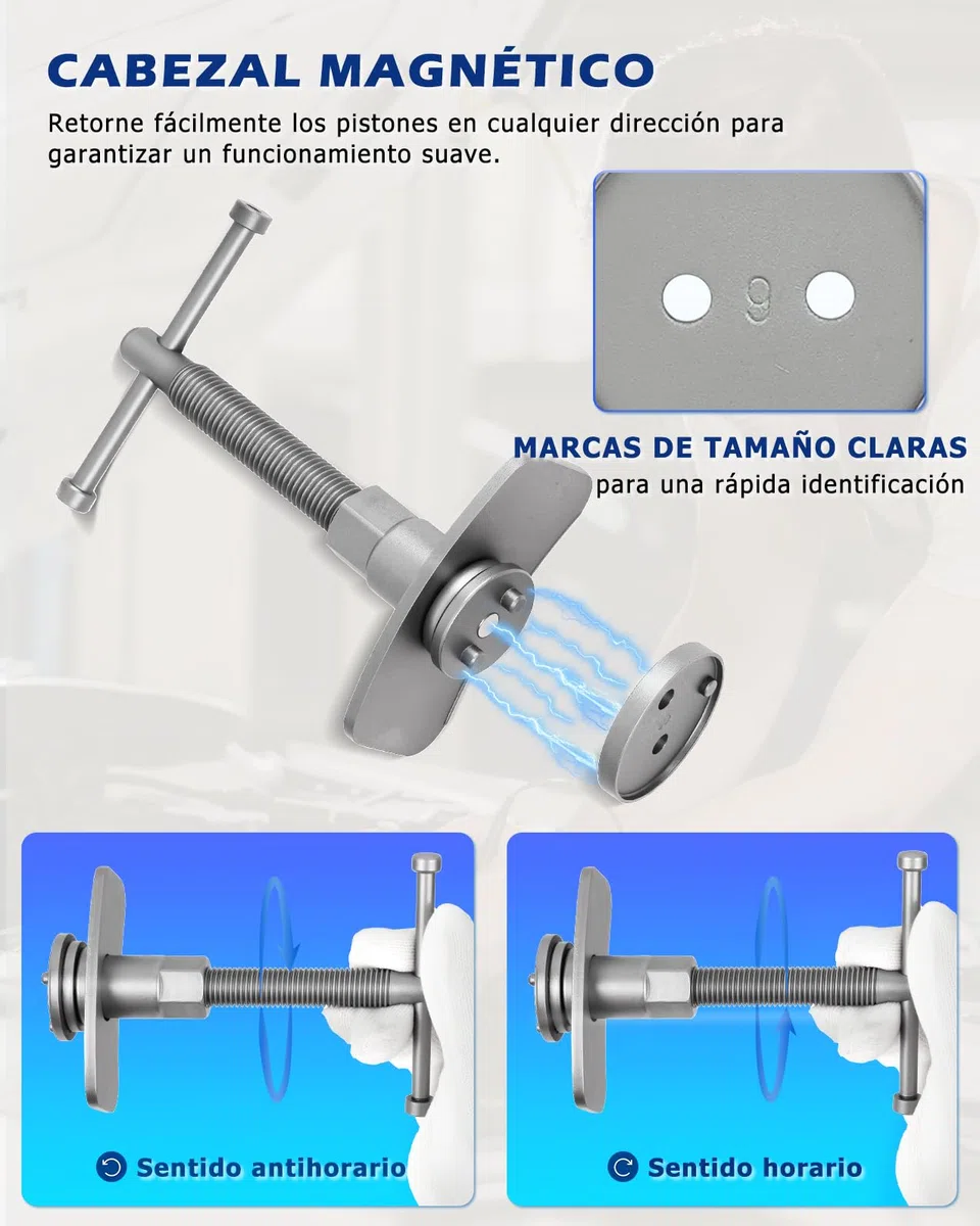 DAYUAN Reposicionador de pistones de Freno 22 Piezas para reposicionar el pistón de Freno al Cambiar los Discos, Las Zapatas o Las Pastillas de Freno, Set de Herramientas para vehículos