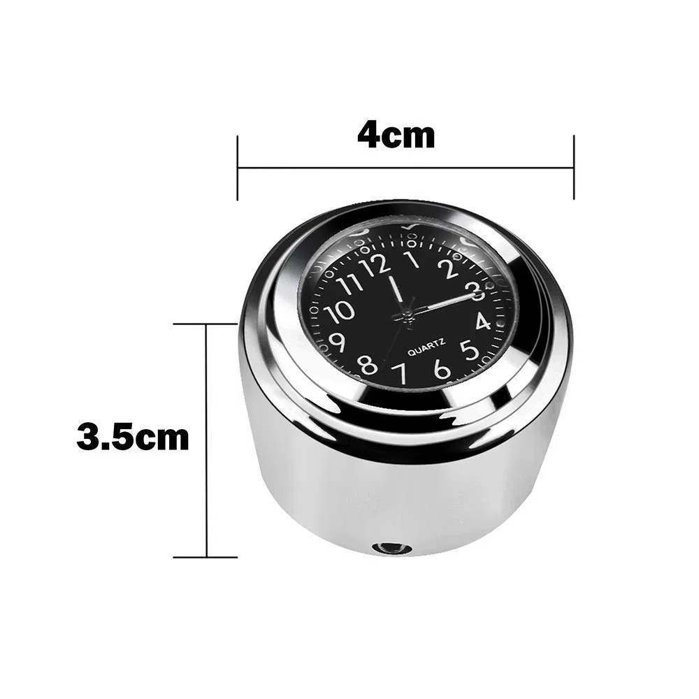 Riloer 2pcs 7/8 Pulgadas Reloj de Manillar de Motocicleta y termómetro Reloj Digital Impermeable Universal (Negro)