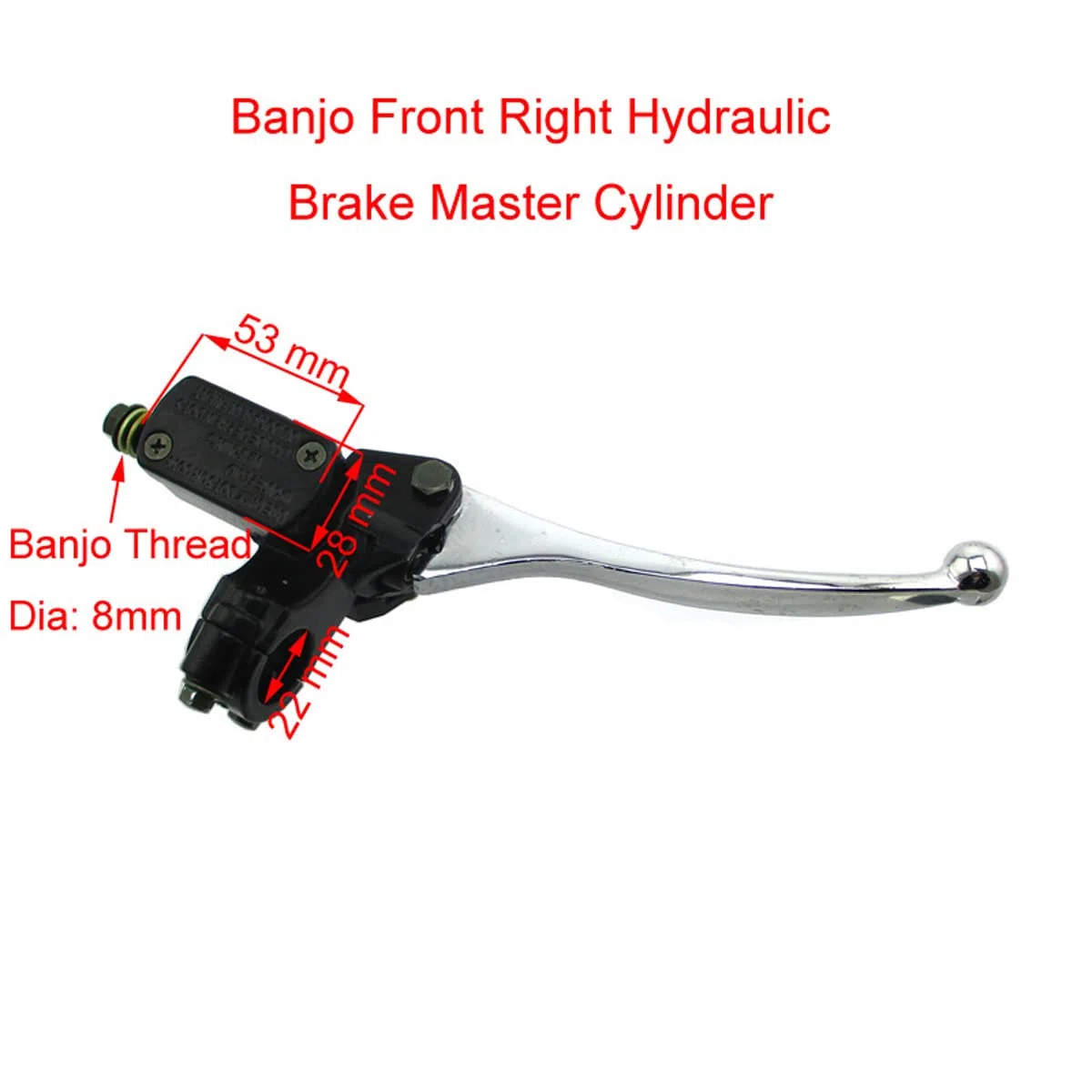 Cilindro maestro de freno hidráulico delantero derecho Banjo de 8 mm para Pit Dirt Bike ATV