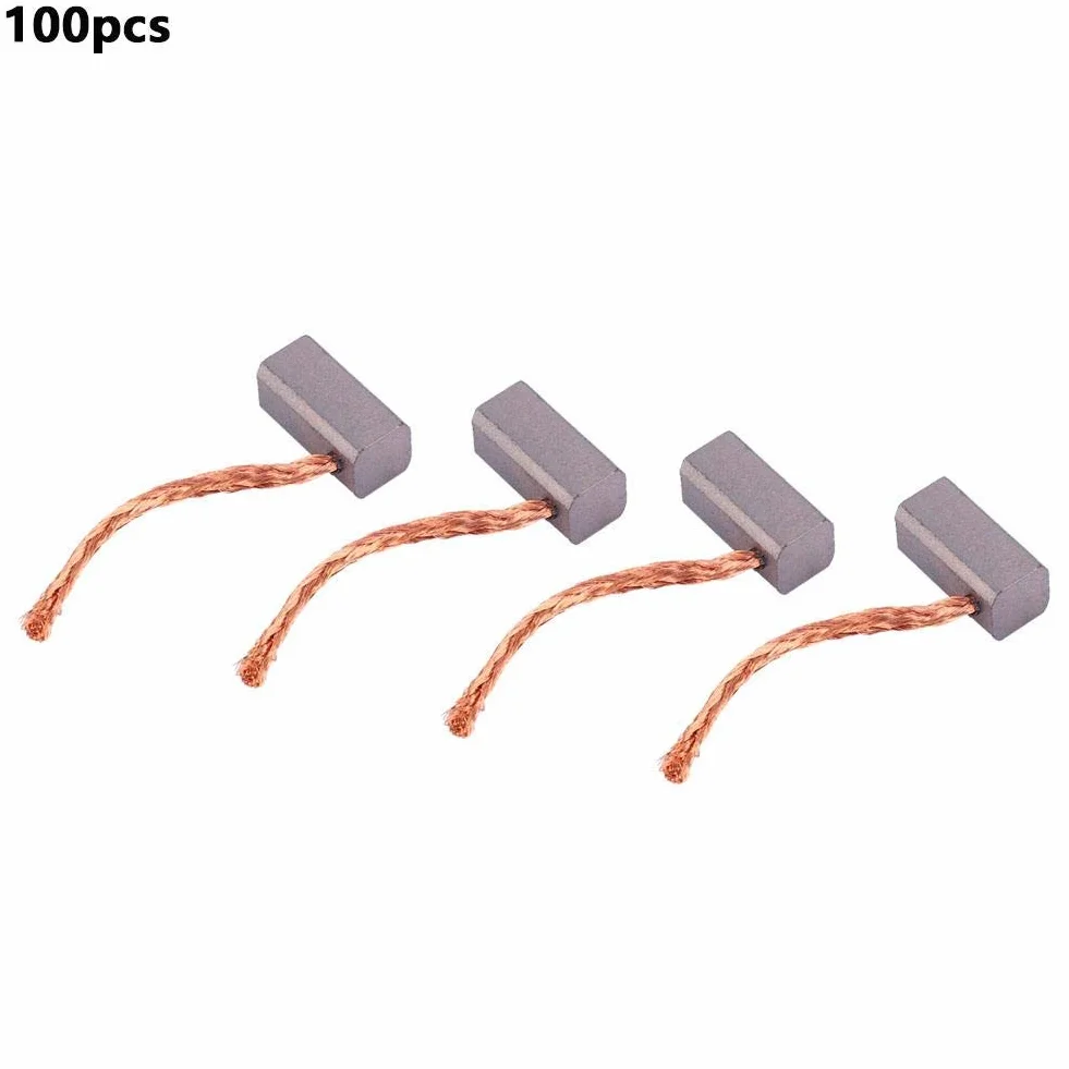 100 Piezas de Escobillas de Carbono Piezas de Repuesto para el Motor del Ventilador Electrónico del Coche J435A, 6x6x12,5 mm