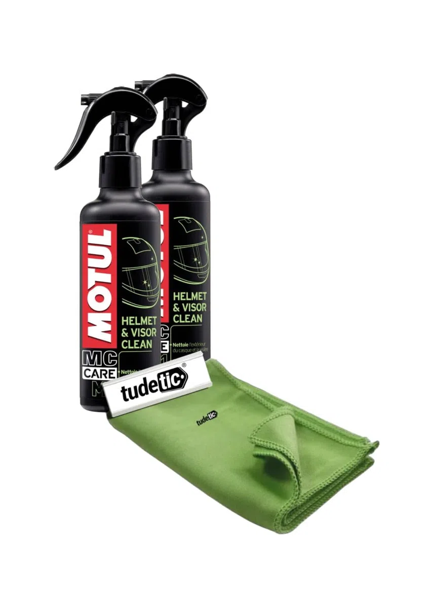 - Kit de 2X Limpiador de Cascos y Pantallas + Trapo de Microfibra de Cal KT-119
