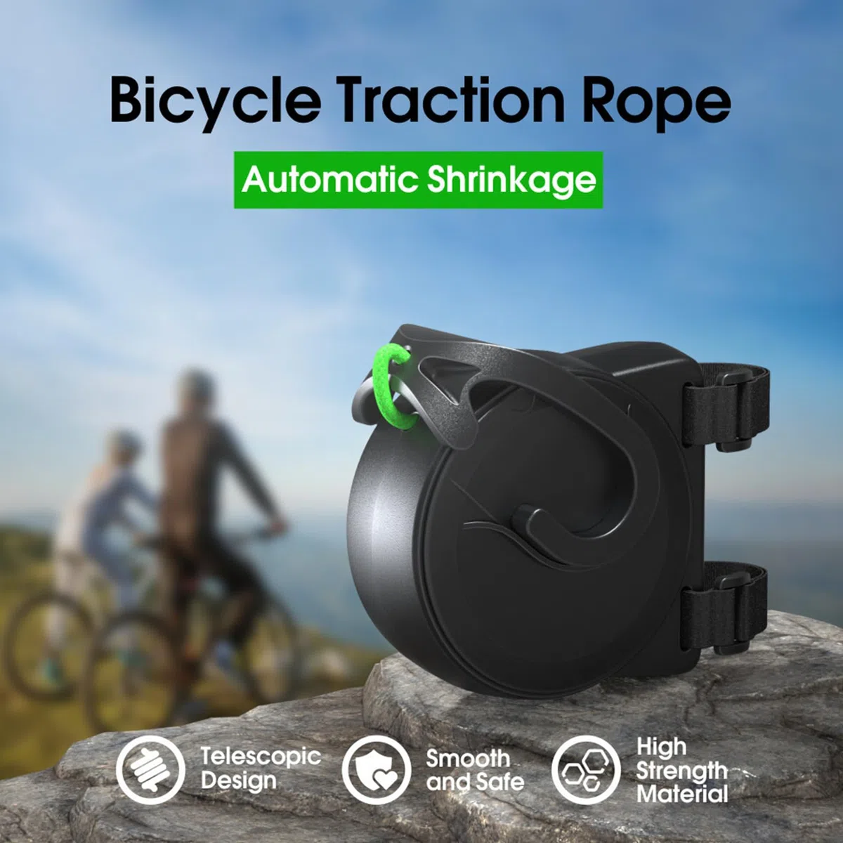 Remolcador Bicicleta, Cuerda Remolque Bici Niños y Adultos, Tow Rope Strap MTB y Montaña, Instalación Fácil sin Herramientas, hasta 200 kg