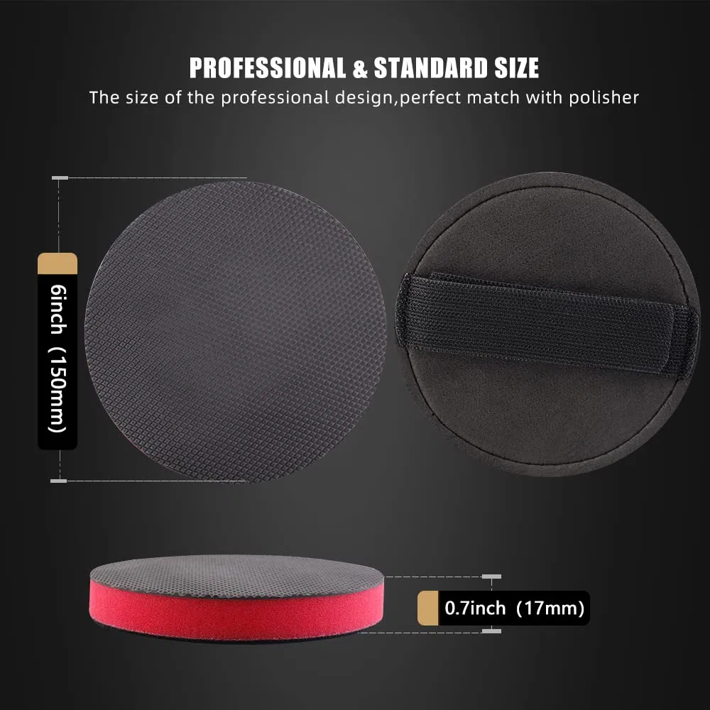 SPTA Clay Bar Pad, 1 Disco Clay Bar de 150 mm y 1 aplicador Manual de 150 mm, para Limpieza Magic Car Pad Limpieza, Reutilizable y Lavable