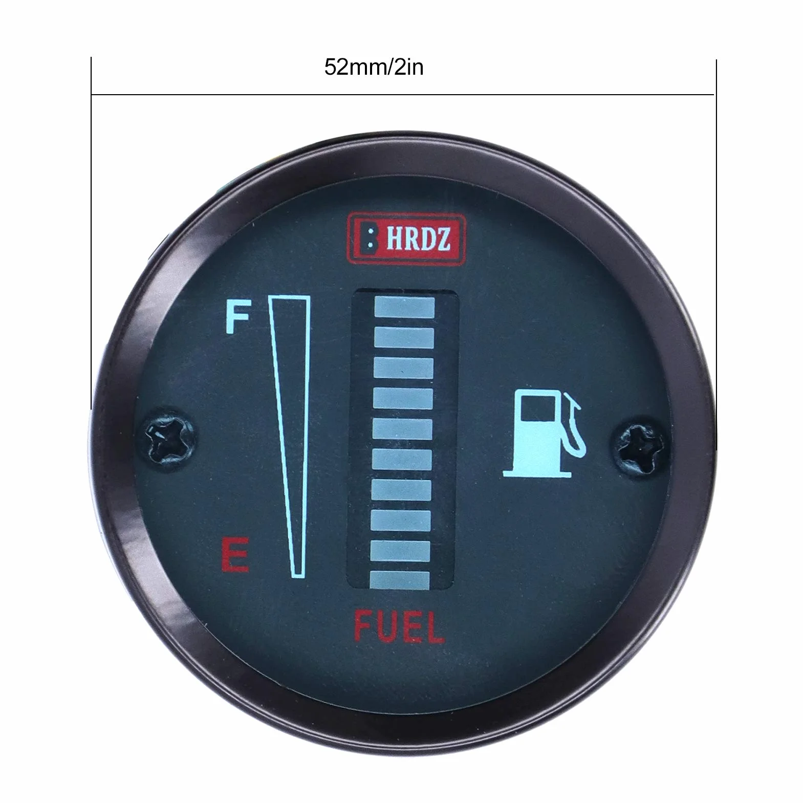 Medidor de Combustible para Motocicleta, Medidor de Combustible LED para Coche, 12 V, 52 Mm, Indicador de Combustible, Resistencia Ajustable, Medidor de Combustible Redondo, Universal para Motocicleta