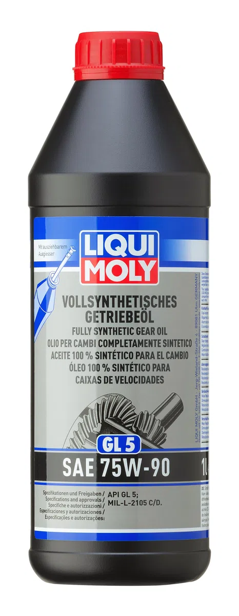 Liqui Moly Aceite 100% sintético para el Cambio (GL5) SAE 75W-90, 1 L, Aceite de Engranajes, Aceite hidráulico, SKU 1414
