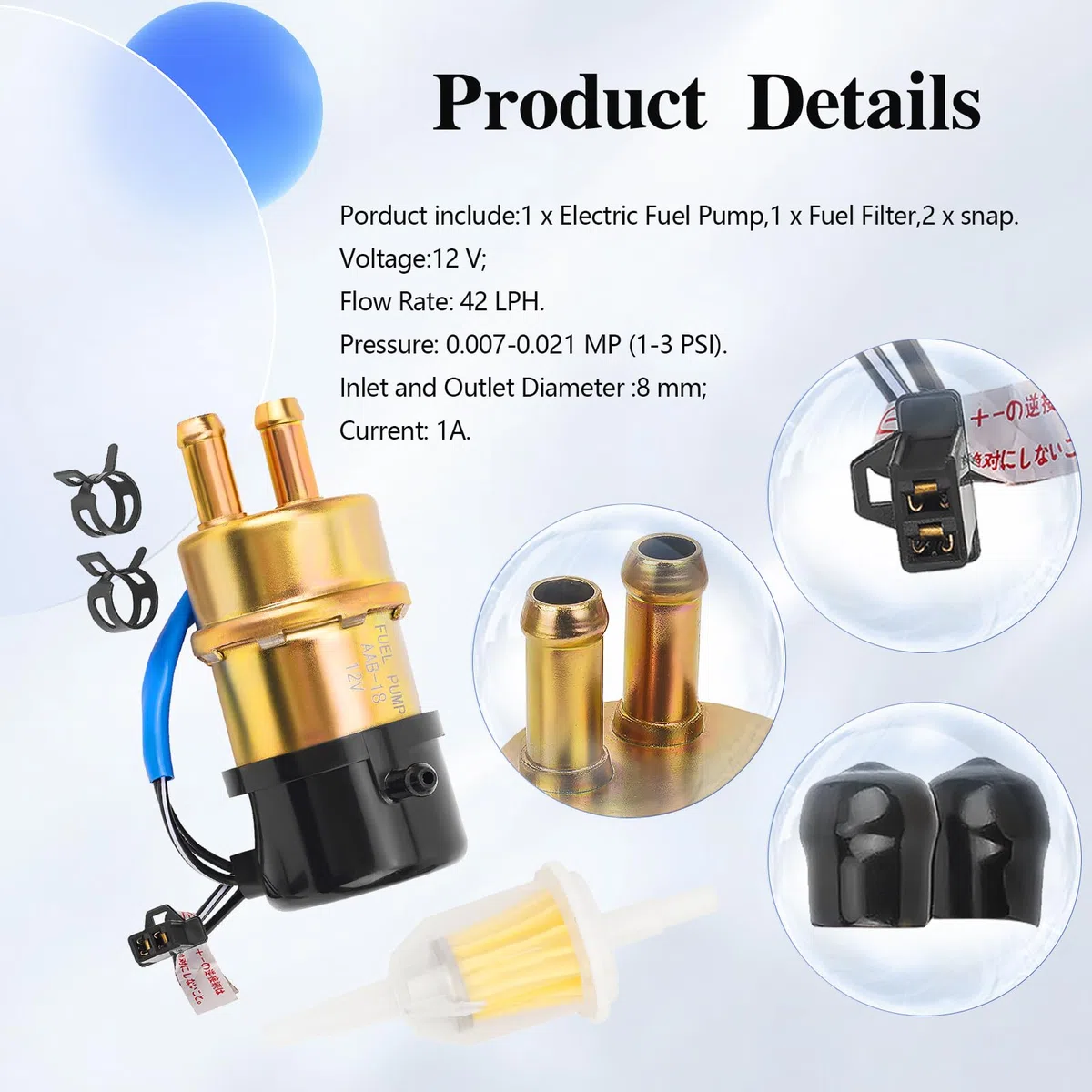 Road Passion Bomba Combustible Gasolina Electrica 12v para Yamaha V star 650/1100 XVS650/XVS1100 //Virago 535/1000/1100 //Vmax 1200 //XJ600S Seca II //TZ250