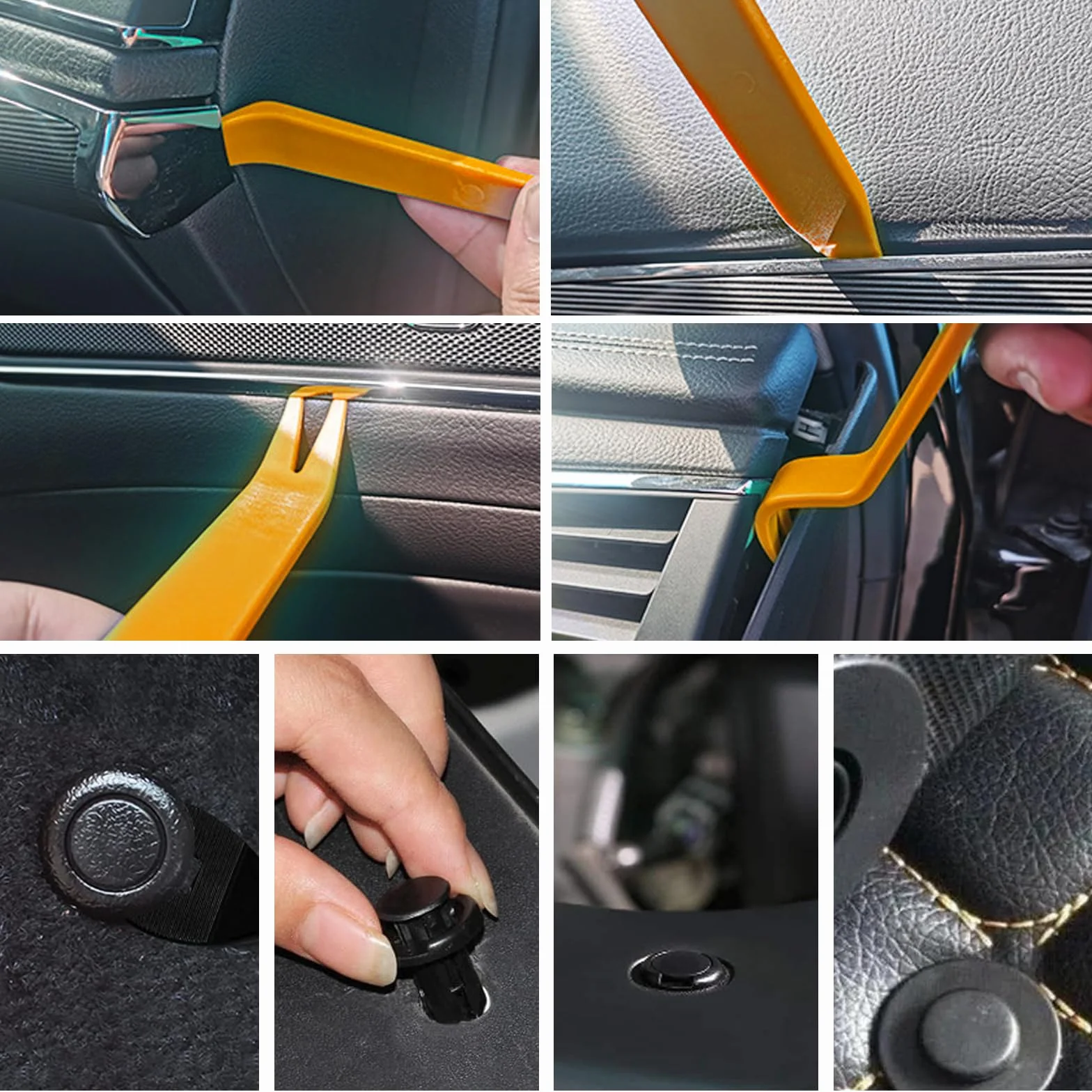 Juego de 1420 Piezas de Clips Remaches Plástico - 32 Tamaños Grapas Coche para Automóviles,Clips de Fijación para Coche con Bridas para Cables,Separadores y Accesorios para Herramientas