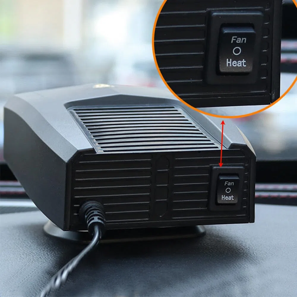 Riloer para Autocaravana, 24 V, 180 W, portátil, para Invierno, refrigeración y calefacción rápidas, Compatible con Encendedor de Cigarrillos, 24 V CC, Color Negro.