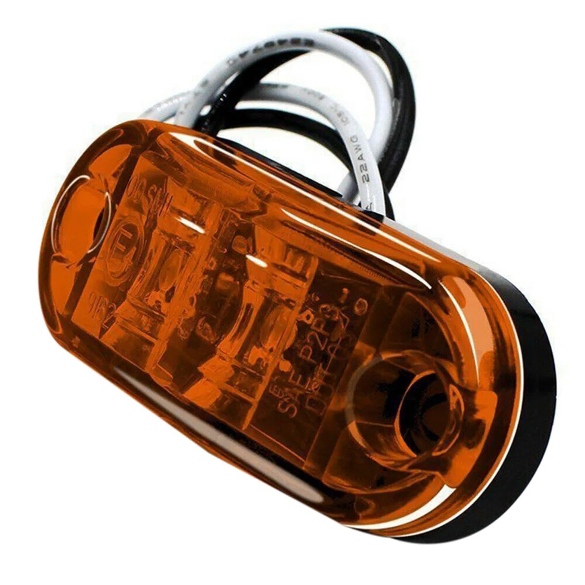 10X 2 Luces LED de Marcador Lateral 12 / 24V Trailer luz Lateral de Advertencia Luz Amarilla para Camión RV Caravan