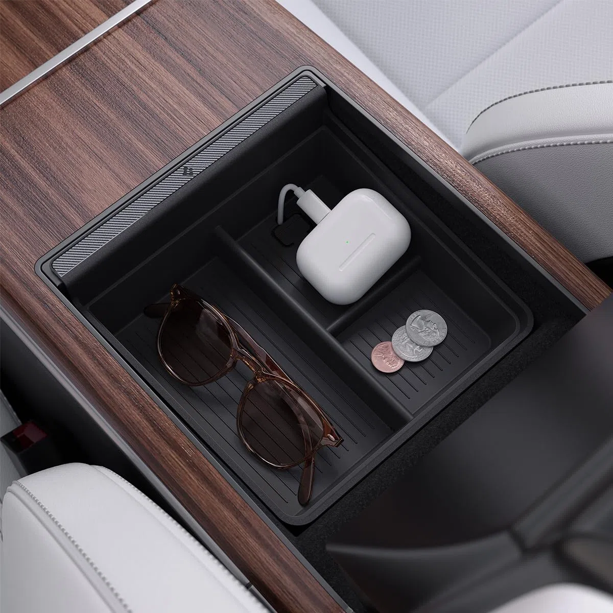Spigen Organizador de Consola Central para Tesla Model X y S - Edición Carbono