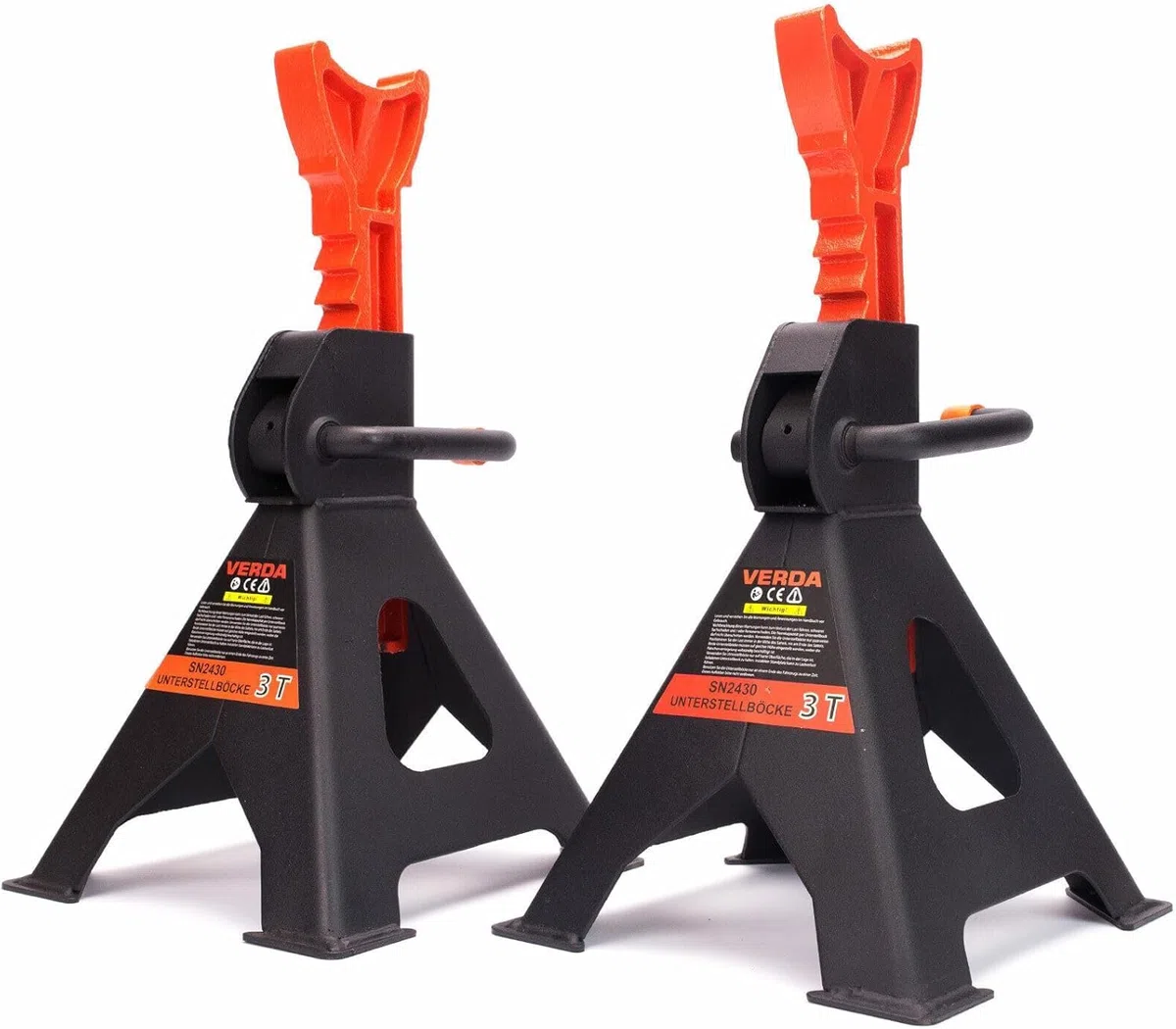 2 Caballetes de Seguridad 3T, Altura Regulable 295–425 mm, Soportes para Gato Hidráulico, Caballetes para Coche, Soportes de Taller Profesionales, Ideales para Cambio de Neumáticos