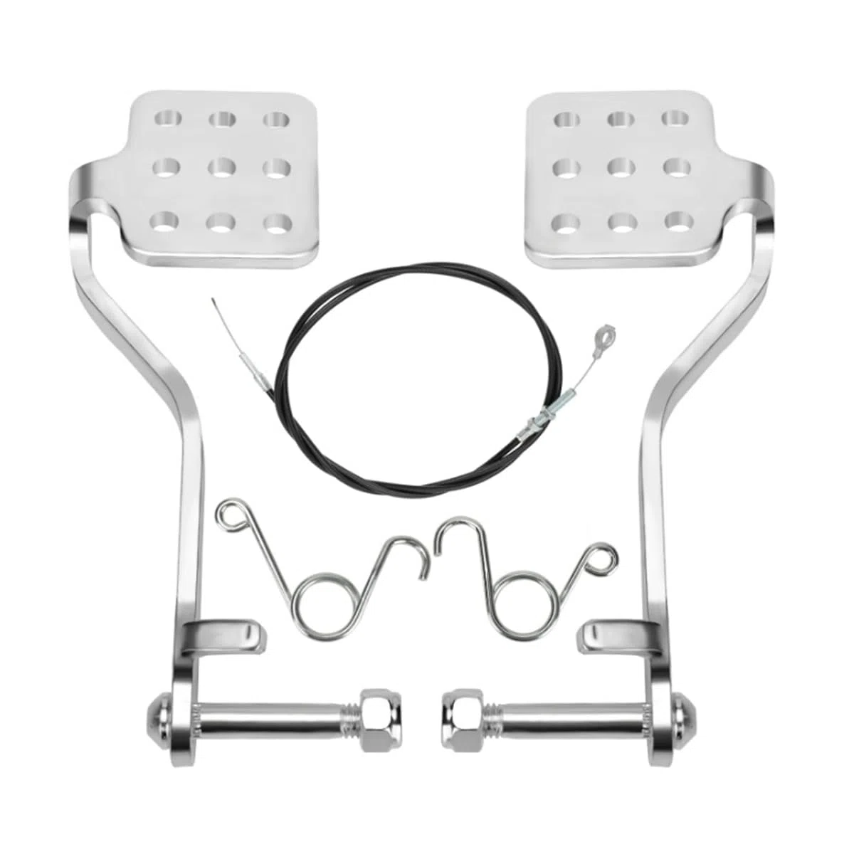 Go Kart - Cable del acelerador de pedal compatible con 212 cc, 196 cc, 6.5 hp Go Kart Vintage Racing Drift Trike Heavy Duty Pedal Go Kart Parts (plateado)