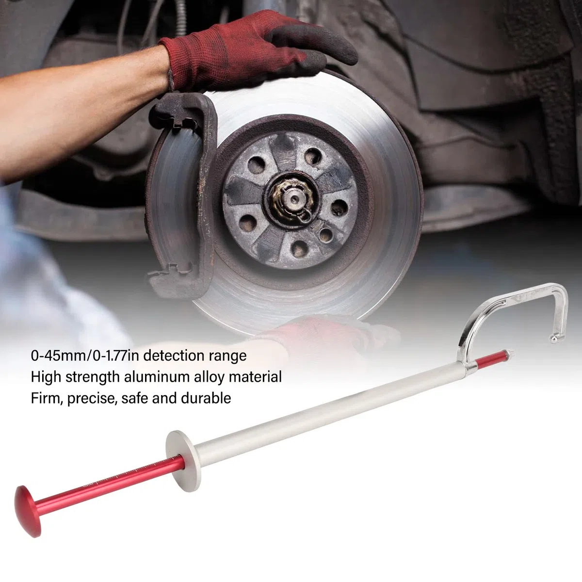 Herramienta De Medición De Disco De Freno, Medidor de grosor del disco de freno Calibradores De Regla De Medición De Espesor De Detección Rápida Y Precisa De 0 A 45 Mm Para Motocicletas